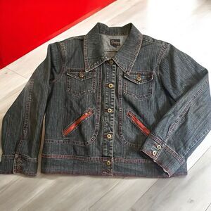 Destiny‎ Women's Denim Jacket Red Stitching Plus Size 1X
